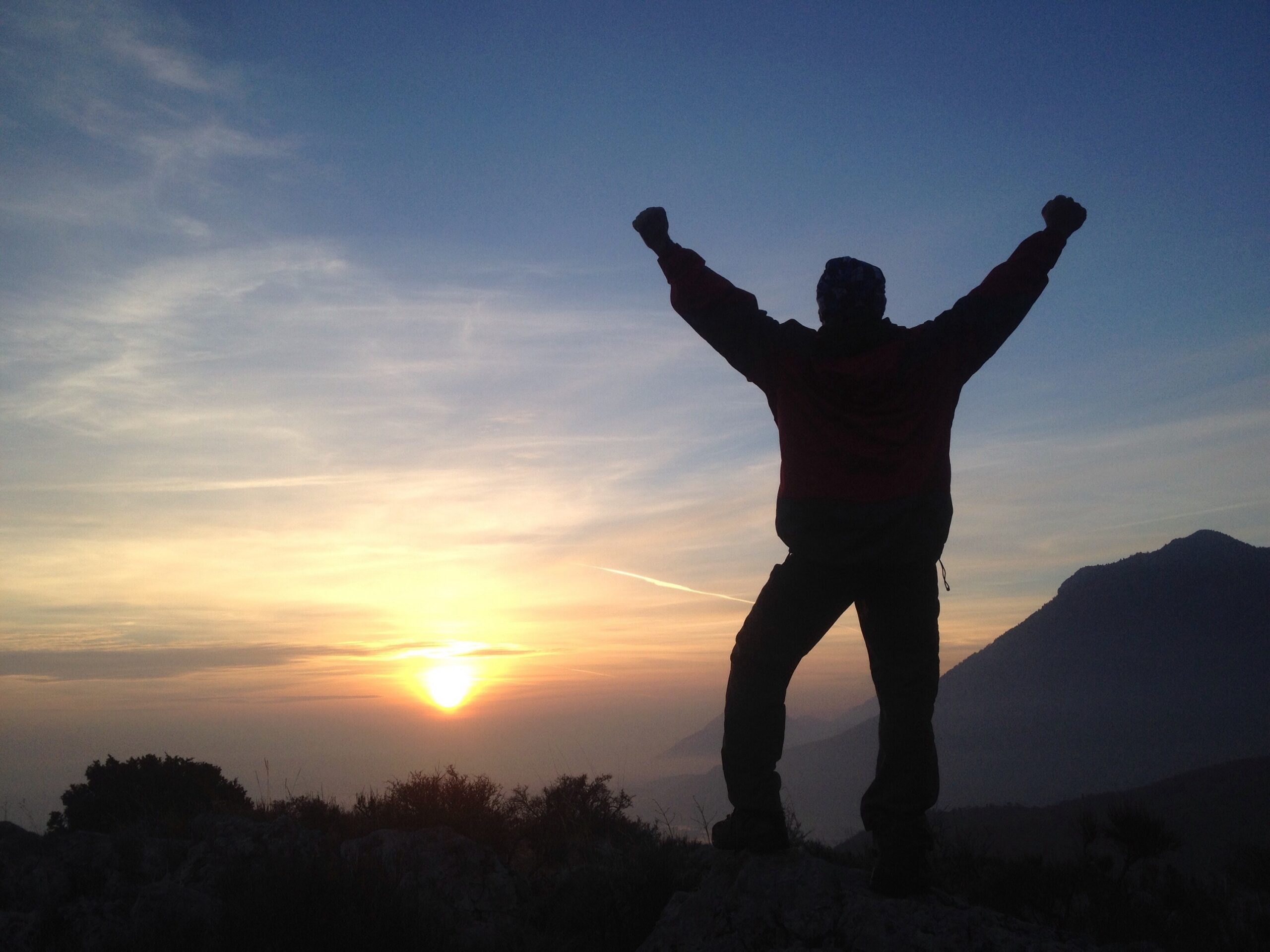Victory reaching the top of the mountain. National Association of the Deaf