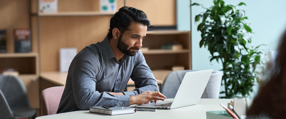 Person working on laptop